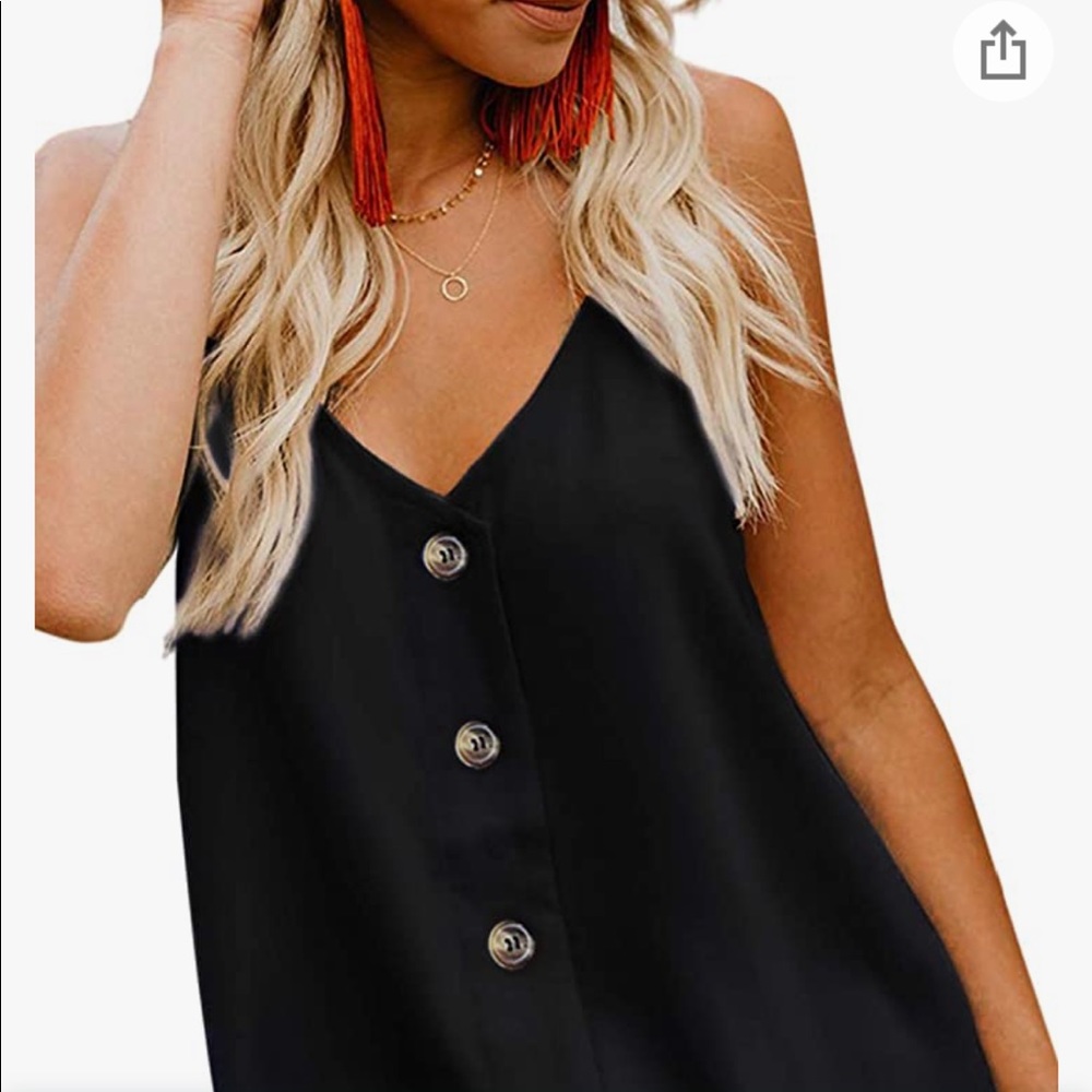 Black button down spaghetti strap